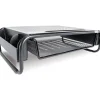 Allsop Organizer 5 Monitor Stand with Drawer, Pearl Black