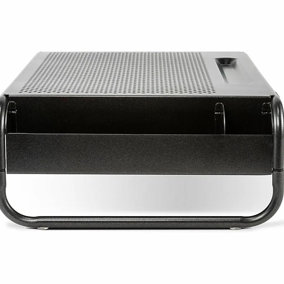 Allsop Organizer 5 Monitor Stand with Drawer, Pearl Black