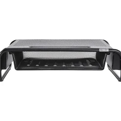 Allsop Organizer 5 Monitor Stand with Drawer, Pearl Black