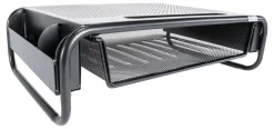 Allsop Organizer 5 Monitor Stand with Drawer, Pearl Black