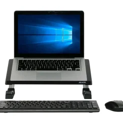 Allsop® Redmond Adjustable Curve Laptop Stand, 5”H x 14-3/4”W x 11-1/2”D, Black/Silver