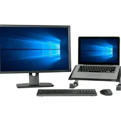 Allsop® Redmond Adjustable Curve Laptop Stand, 5”H x 14-3/4”W x 11-1/2”D, Black/Silver