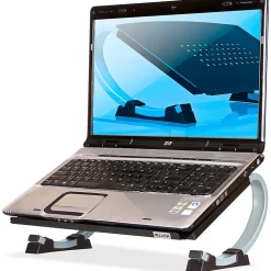 Allsop® Redmond Adjustable Curve Laptop Stand, 5”H x 14-3/4”W x 11-1/2”D, Black/Silver