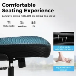 ALPHA HOME Adjustable Ergonomic Mesh High-Back Task Chair, Black