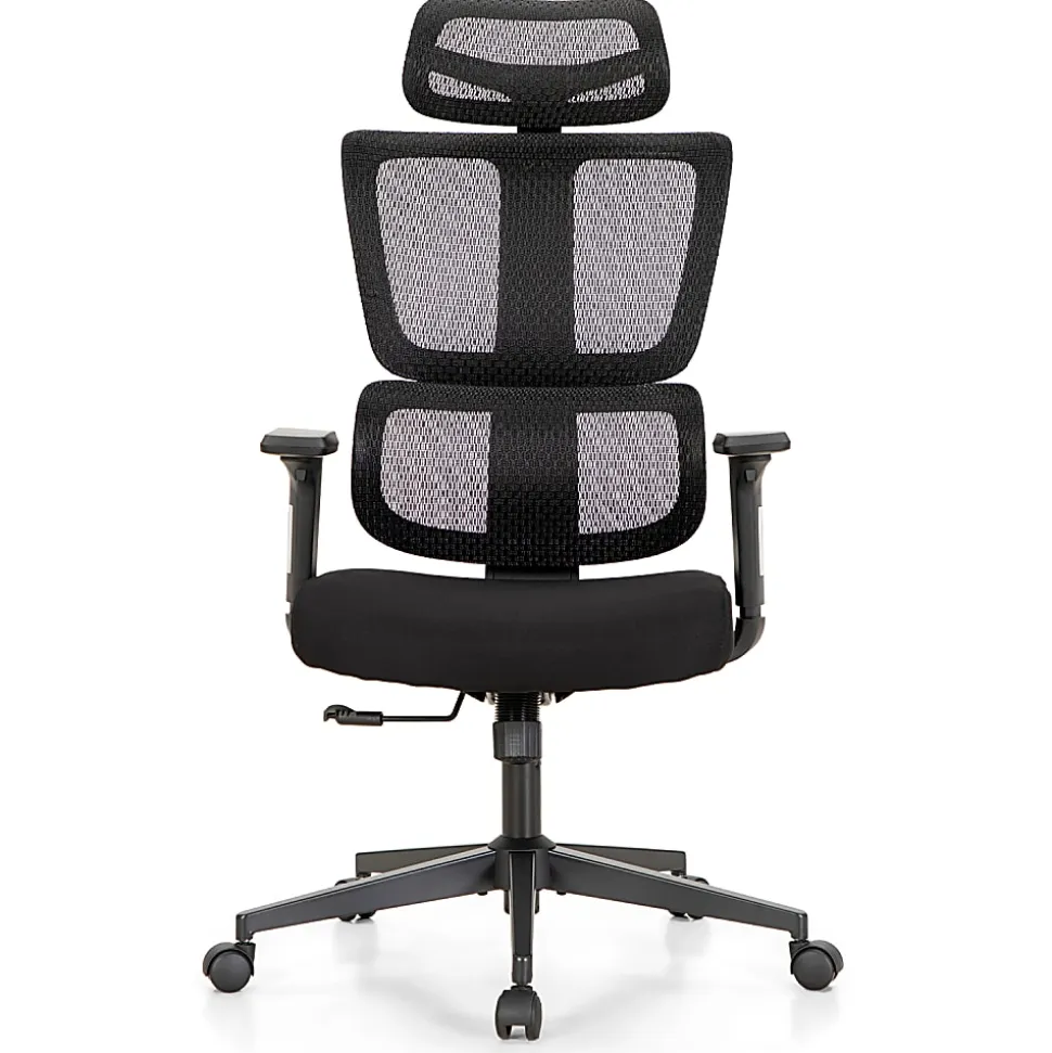 ALPHA HOME Adjustable Ergonomic Mesh High-Back Office Task Chair, Black