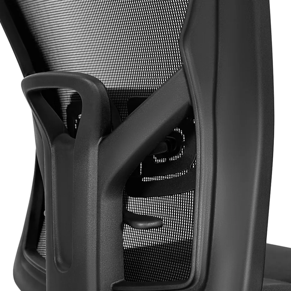 ALPHA HOME Ergonomic Fabric Mid-Back Office Task Chair With Lumbar Support, Black