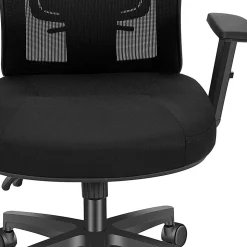 ALPHA HOME Ergonomic Fabric Mid-Back Office Task Chair With Lumbar Support, Black