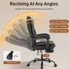 ALPHA HOME Ergonomic Faux Leather High-Back Big And Tall Executive Office Chair, Black
