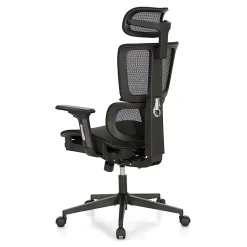 ALPHA HOME Ergonomic Mesh High-Back Office Task Chair With Retractable Footrest, Black