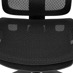 ALPHA HOME Ergonomic Mesh High-Back Office Task Chair With Retractable Footrest, Black