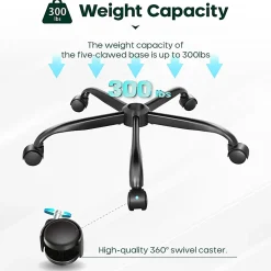 ALPHA HOME Ergonomic Mesh High-Back Task Chair, Black