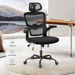 ALPHA HOME Ergonomic Mesh High-Back Task Chair, Black