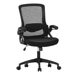 ALPHA HOME Ergonomic Mesh Mid-Back Office Task Chair With Padded Armrests, Black