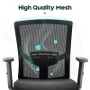 ALPHA HOME Ergonomic Mesh Mid-Back Office Task Chair, Black