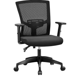 ALPHA HOME Ergonomic Mesh Mid-Back Office Task Chair, Black