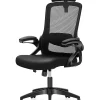 ALPHA HOME Ergonomic Mesh Mid-Back Office Task Chair With Adjustable Headrest, Black