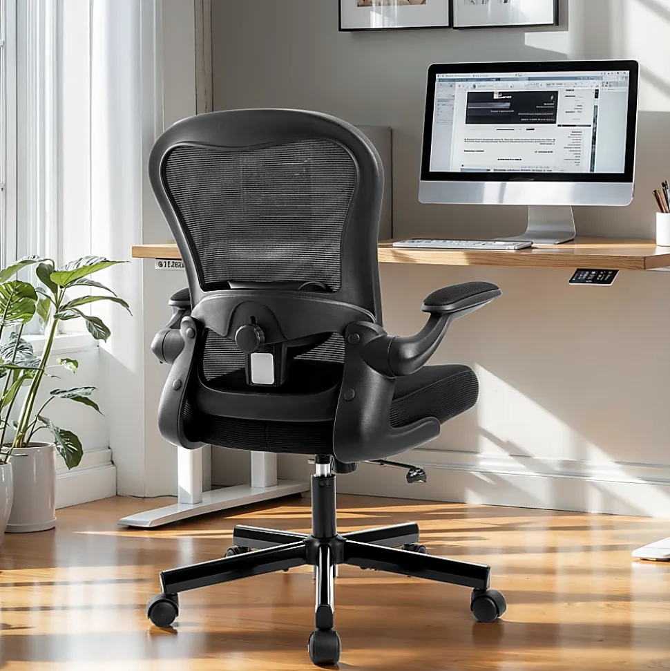 ALPHA HOME Mesh Swivel Office Task Chair with Armrest