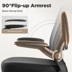 ALPHA HOME Mesh Swivel Office Task Chair with Armrest