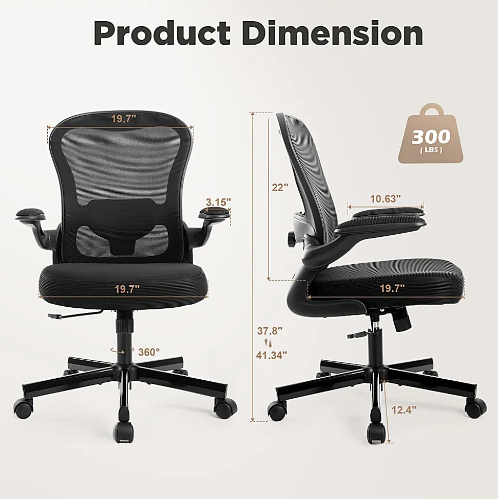 ALPHA HOME Mesh Swivel Office Task Chair with Armrest