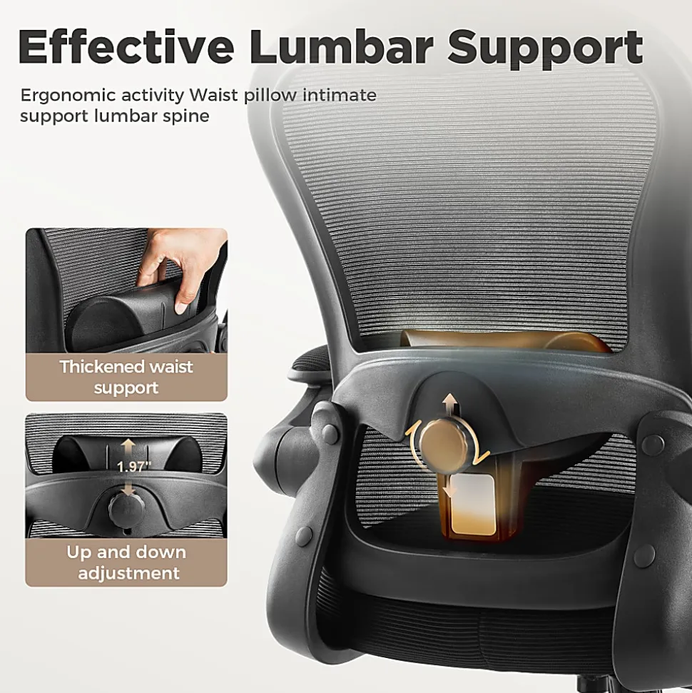 ALPHA HOME Mesh Swivel Office Task Chair with Armrest