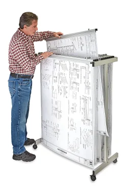 Alpine AdirOffice Expandable Blueprint Mobile Plan Center, 51”H x 29”W x 20-1/2”D, Gray