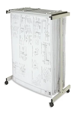 Alpine AdirOffice Expandable Blueprint Mobile Plan Center, 51”H x 29”W x 20-1/2”D, Gray