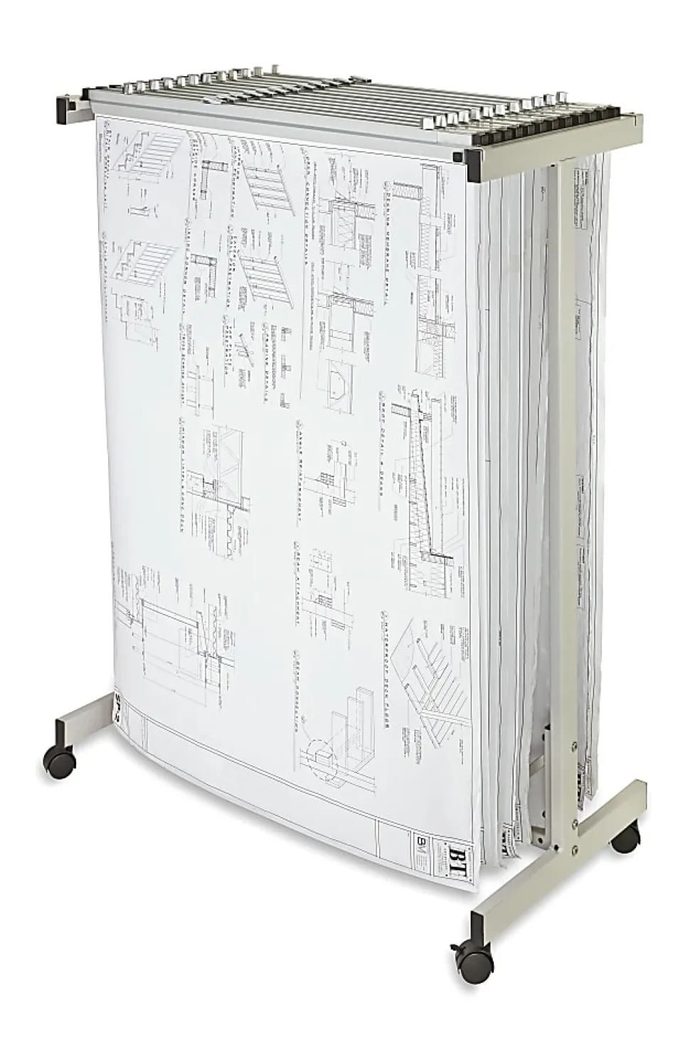 Alpine AdirOffice Expandable Blueprint Mobile Plan Center, 51”H x 29”W x 20-1/2”D, Gray