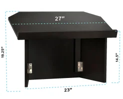 Alpine AdirOffice Foldable Tabletop Podium Lectern, 19”H x 27”W x 16”D, Black