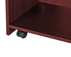 Alpine AdirOffice Hostess Floor Stand With Wheels, 46”H x 22-1/2”W x 16-9/16”D, Mahogany