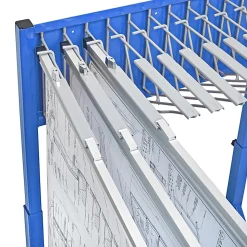 Alpine AdirOffice Large Blueprint Vertical File Rolling Stand, 46”H x 27”W x 28-1/2”D, Blue