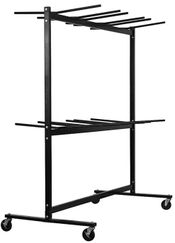 Alpine AdirOffice 1,000 Lb 2-Tier Steel Folding Chair Cart, 76-1/8