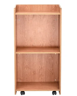 Alpine AdirOffice Mobile Presentation Floor Lectern Stand With Shelves, 46”H x 24”W x 17”D, Medium Oak