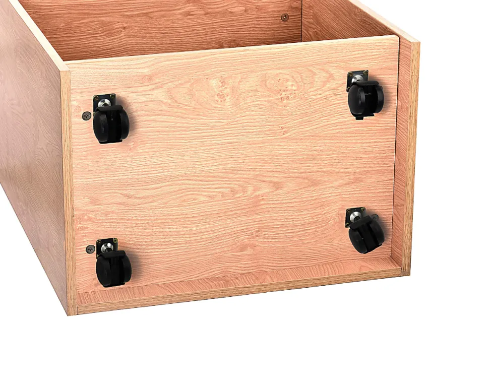 Alpine AdirOffice Mobile Presentation Floor Lectern Stand With Shelves, 46”H x 24”W x 17”D, Medium Oak