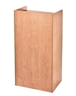 Alpine AdirOffice Mobile Presentation Floor Lectern Stand With Shelves, 46”H x 24”W x 17”D, Medium Oak