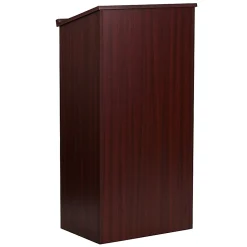 Alpine AdirOffice Stand-Up Floor Podium Lectern, 45-13/16”H x 23”W x 15”D, Mahogany