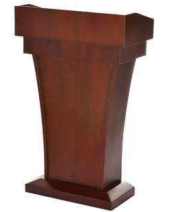 Alpine AdirOffice Stand-Up Floor Podium Lectern With Drawer And Storage Area, 43-5/16”H x 27-9/16”W x 14”D, Cherry