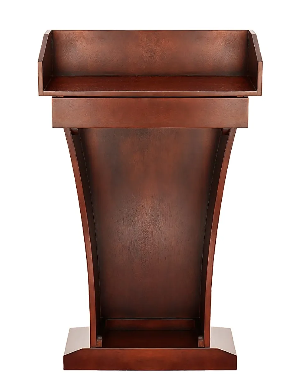 Alpine AdirOffice Stand-Up Floor Podium Lectern With Drawer And Storage Area, 43-5/16”H x 27-9/16”W x 14”D, Cherry