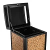 Alpine All-Weather 40-Gallon Outdoor Commercial Trash Can, With Lid, Stone