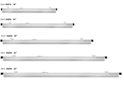 Alpine Aluminum AdirOffice 42” Hanging Clamps, 2-9/16” x 43-15/16”, Silver, Pack Of 6 Clamps