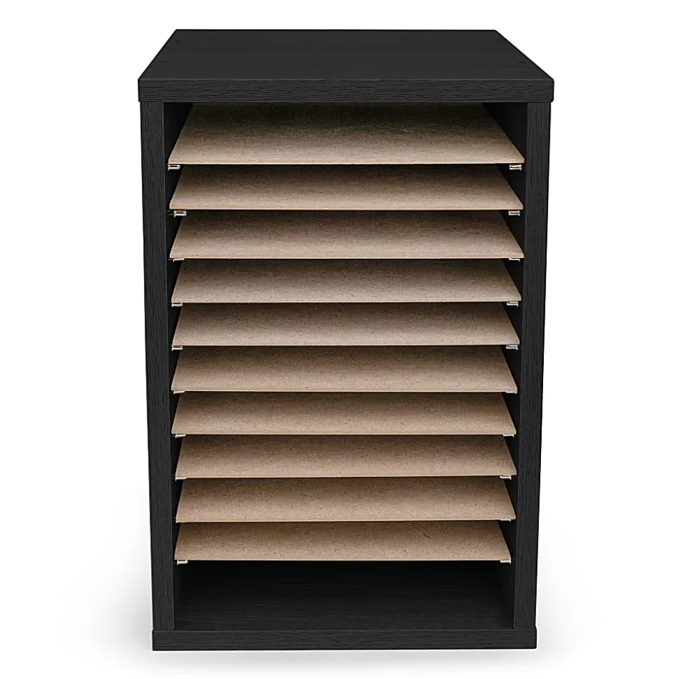Alpine 11-Compartment Vertical File Organizer, 16-1/4"H x 10-3/4"W x 11-13/16"D, Black