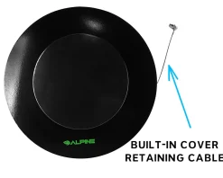 Alpine 38-Gallon Metal-Slatted Outdoor Commercial Trash Can, With Lid, Black