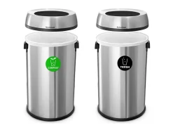 Alpine Industries Stainless Steel Open Top Compost And Trash Station, 17 Gallons, Silver