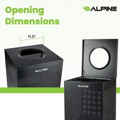 Alpine Industries Steel, Indoor Trash Can, 40 Gallons (151 liters), Black (438-40-BLK)