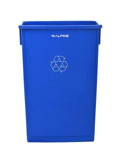Alpine Industries Trash Can Recycle Bin With Drop Slot Lid, 23 Gallons, Blue