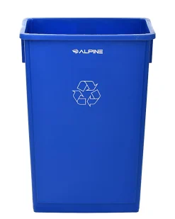 Alpine Industries Trash Can Recycle Bin With Drop Slot Lid, 23 Gallons, Blue
