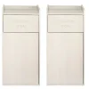 Alpine Industries Wood Commercial Tray Top Waste Enclosure Trash Receptacles, 40 Gallons, White, Pack Of 2 Receptacles