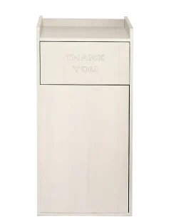 Alpine Industries Wood Commercial Tray Top Waste Enclosure Trash Receptacles, 40 Gallons, White, Pack Of 2 Receptacles