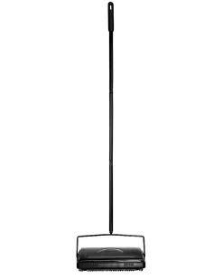 Alpine Manual Triple Brush Floor And Carpet Sweepers, Black, Pack Of 2 Sweepers