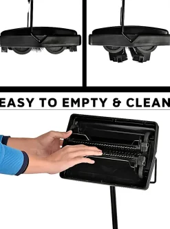 Alpine Manual Triple Brush Floor And Carpet Sweepers, Black, Pack Of 2 Sweepers