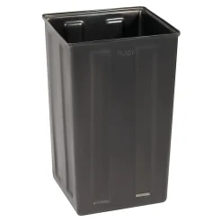 Alpine Slatted Plastic Panel Outdoor Trash Can, 40 Gallon, 40-15/16”H x 21-5/16”W x 21-5/16”D, Gray